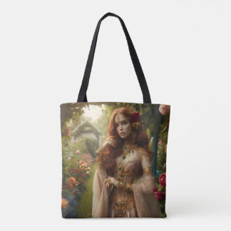 Pre-Raphaelite Gilded Woman 2 in Garden Tote Bag