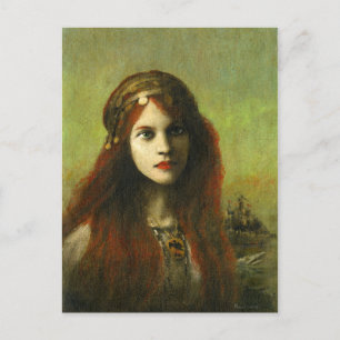 Pre-Raphaelite Girl Vintage Postcard