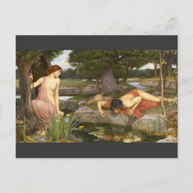 Pre-Raphaelite Painting Echo and Narcissus Postcard (Front)