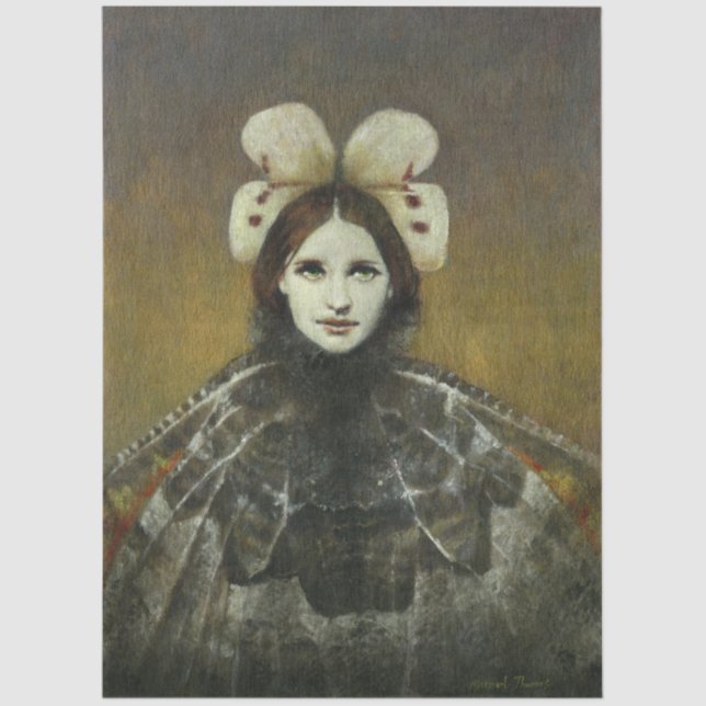 Pre-Raphaelite Style Butterfly Girl Tissue Paper (Front)