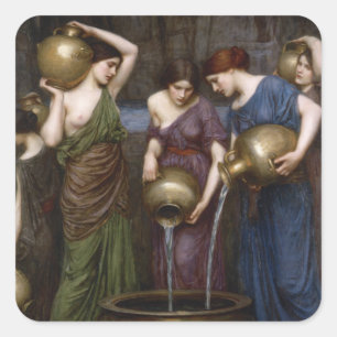 Pre-Raphaelite Vintage Art Square Sticker