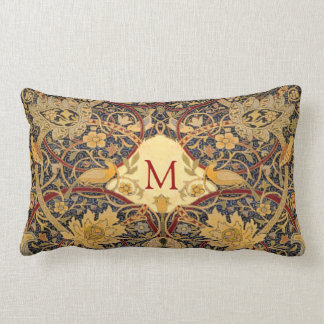 Pre Raphaelite Wm. Morris CUSTOMIZABLE MONOGRAM Lumbar Pillow