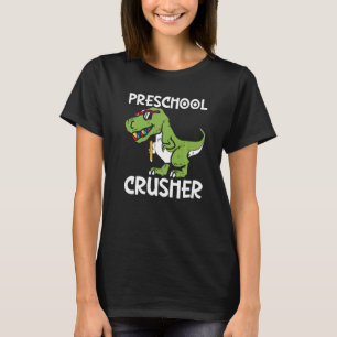 Pre School Crusher Back To School Rex Dinosaur Stu T-Shirt