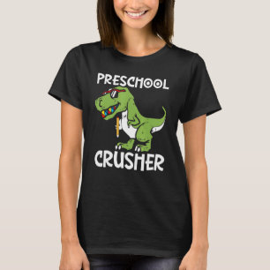 Pre School Crusher Back To School Rex Dinosaur Stu T-Shirt