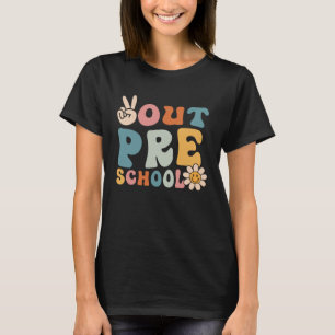 Pre School Peace Out Groovy Retro Happy Last Day O T-Shirt