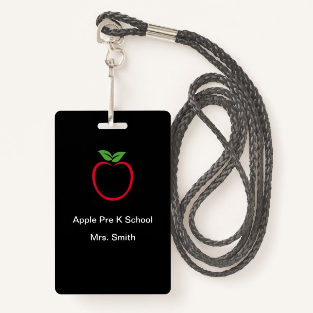 Pre School Teacher Template Badge (Front with Lanyard)