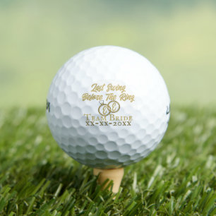 Pre-Wedding Golf Party Weekend White Gold Bride Golf Balls