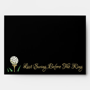 Pre-Wedding Golfing Party Black Gold Last Swing  Envelope