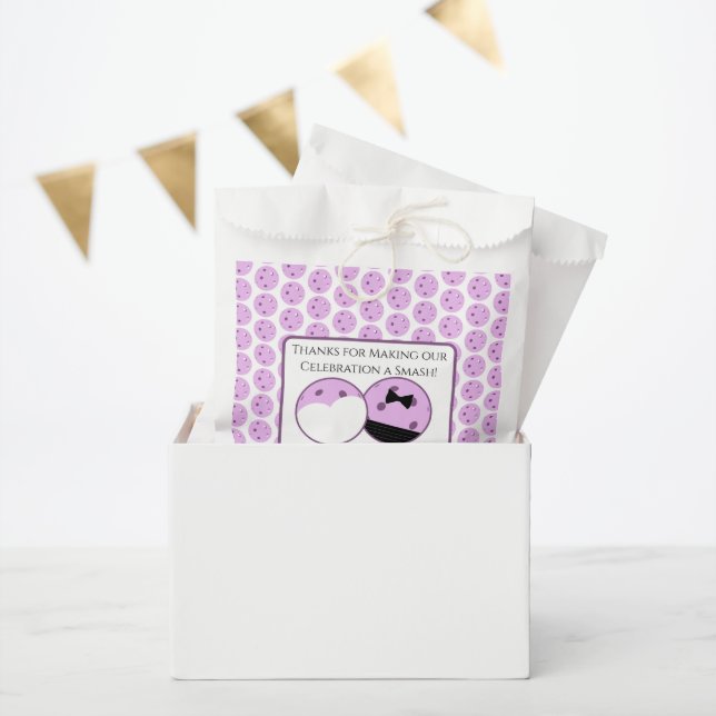 Pre-Wedding Pickleball Lavender Personalized Party Favour Bag (Party)