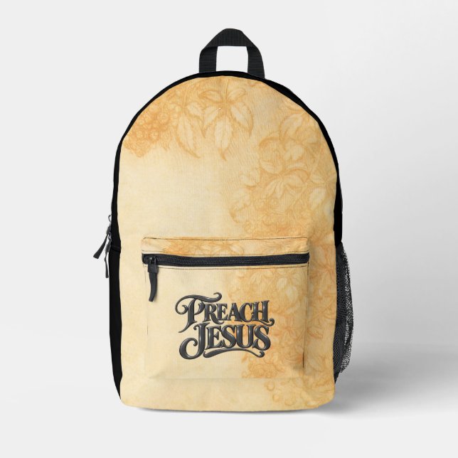 Preach Jesus Printed Backpack (Front)