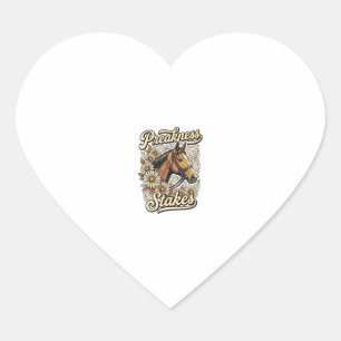 Preakness Stakes Vintage Horse Floral Race Design Heart Sticker