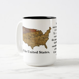 Preamble to the United States Constitution Two-Tone Coffee Mug