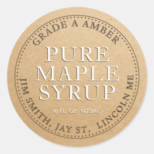 Precalculated Maple Syrup Product Label (Kraft)
