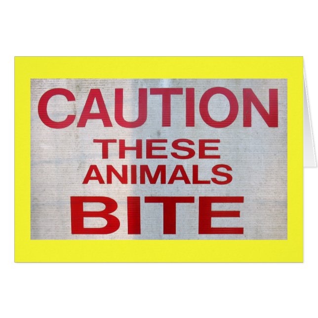 Précaution ! Morsure de ces animaux ! (Devant horizontal)