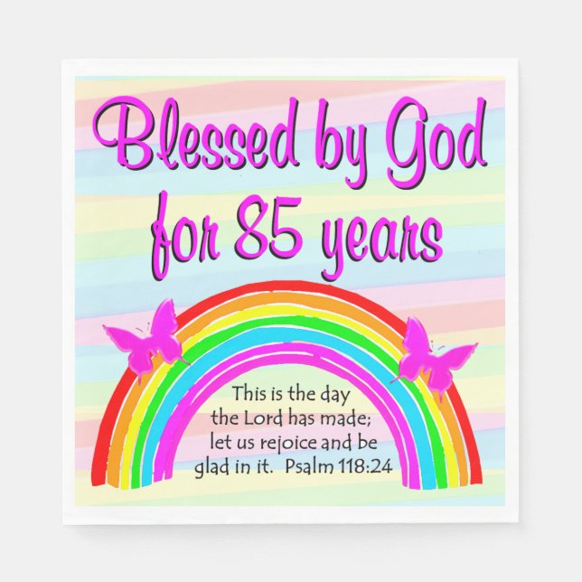 PRECIOUS 85TH BIRTHDAY PRAYER NAPKINS (Front)