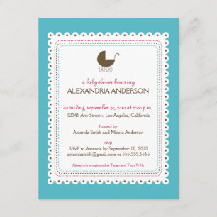 Precious Aqua Custom Baby Shower Invitation