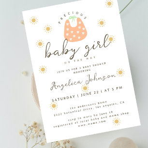 Precious Baby Girl On The Way Pink Bib Baby Shower Invitation