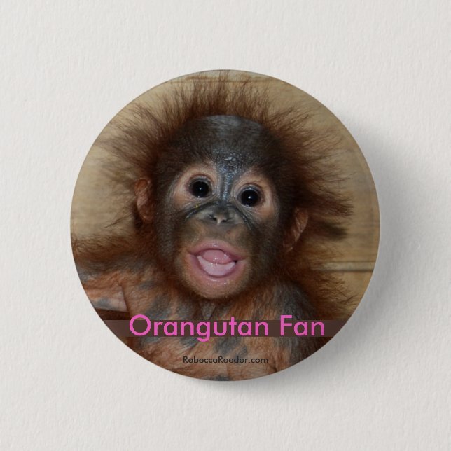 Precious Baby Orangutan 2 Inch Round Button (Front)
