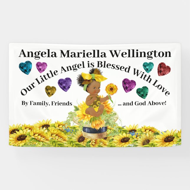 Precious Baby Sunflower Theme Banner (Horizontal)