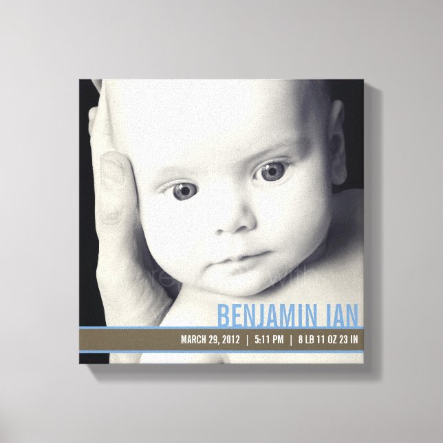 Precious Band Nursery Canvas Art - Blue (Front)