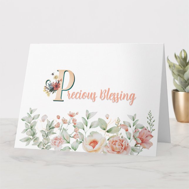 Precious Blessing - sympathy card (Small Plant)