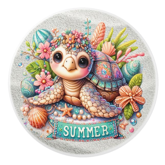 Precious Bling Baby Turtles - More on the Way -  Ceramic Knob (Front)