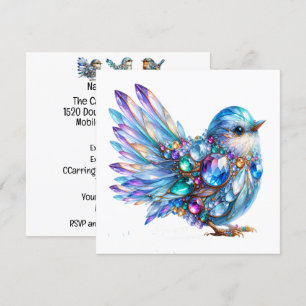 Precious Bling Birds Theme Invitation