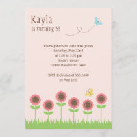 Precious Blooms Birthday Party Invitation