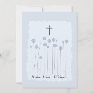 Precious Blue Religious Invitation