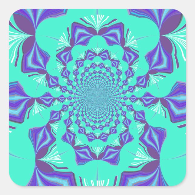 Precious blue square sticker (Front)