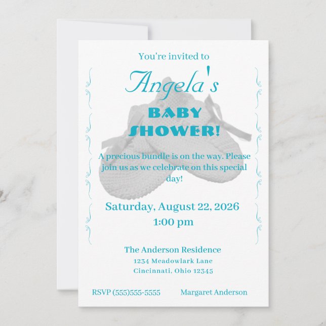 Precious Bundle Boy Baby Shower Invitation (Front)