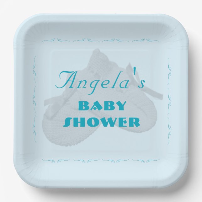 Precious Bundle Boy Baby Shower  Paper Plate (Front)