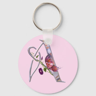 Precious Butterfly Initial A Keychain
