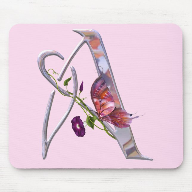Precious Butterfly Initial A Mouse Pad (Front)