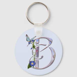Precious Butterfly Initial B Keychain