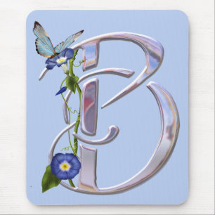 Precious Butterfly Initial B Mouse Pad