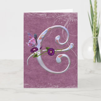 Precious Butterfly Initial C Note Card