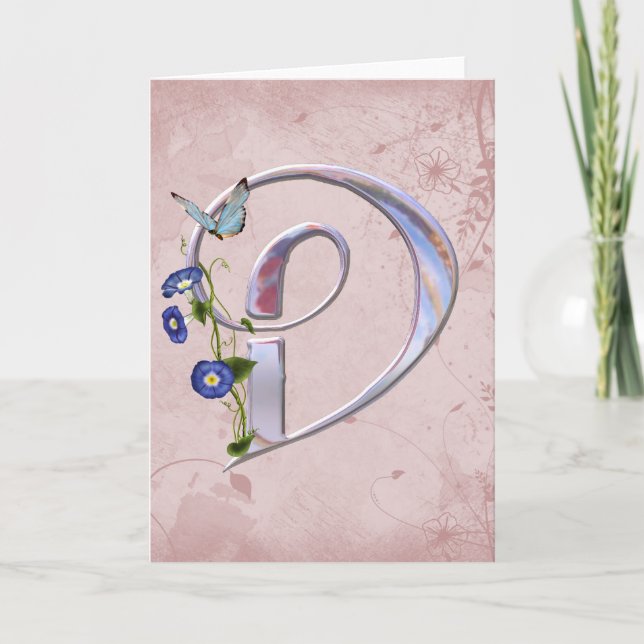 Precious Butterfly Initial D Note Card (Front)