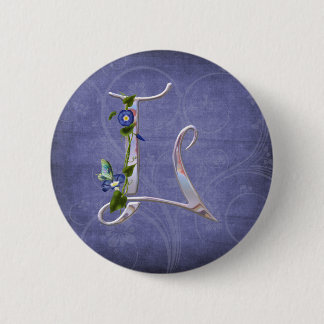 Precious Butterfly Initial L 2 Inch Round Button