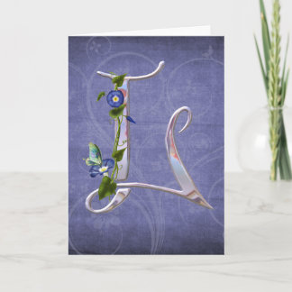 Precious Butterfly Initial L Note Card