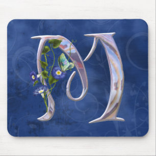 Precious Butterfly Initial M Mouse Pad
