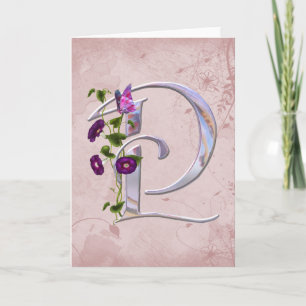 Precious Butterfly Initial P Note Card