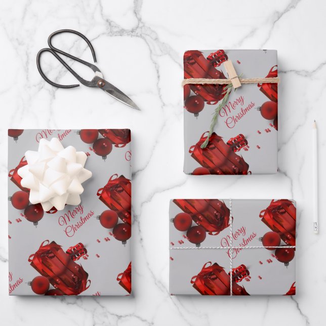 Precious Christmas Present Professional Wrapping Paper Sheet (Front)