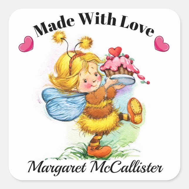 Precious Cupcake Girl Kitchen Sticker (Front)