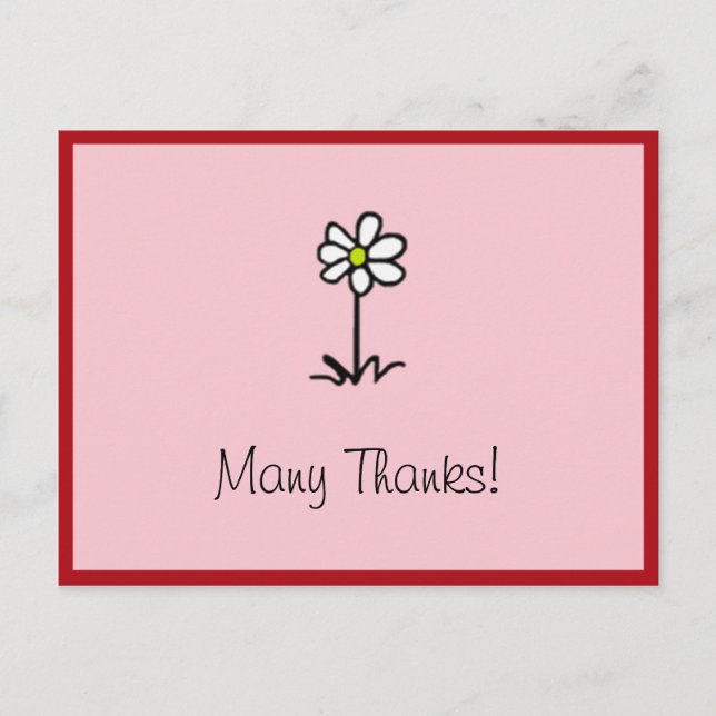 Precious Daisy Many Thanks Personalized Card (Front)