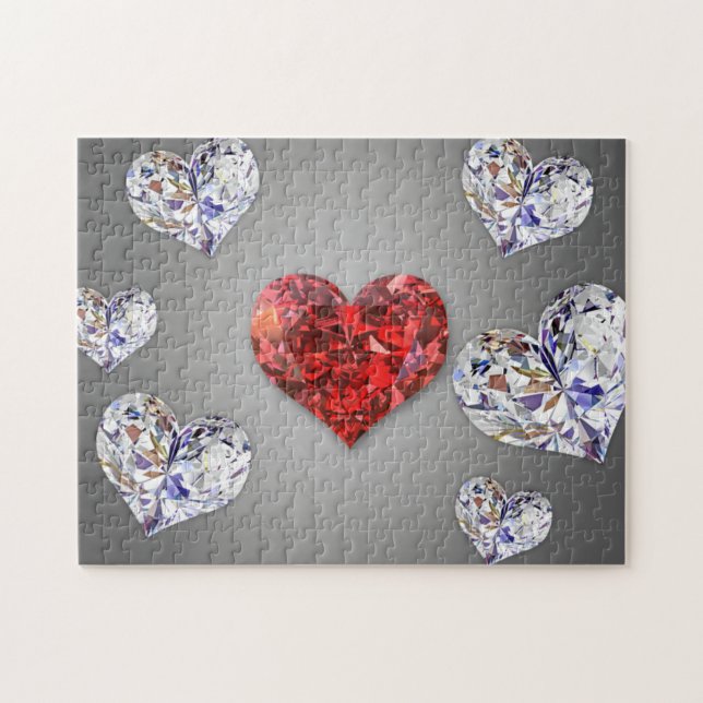 Precious Diamond Elegant Hearts Jigsaw Puzzle (Horizontal)