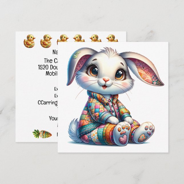 Precious Easter Bunny Theme Invitation (Front/Back)