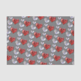 Precious Elegant Diamond Hearts Tissue Paper
