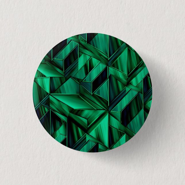 Precious emerald gemstone inspired 1 inch round button (Front)