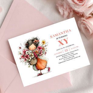 Precious Fairy Girl 8th Birthday Blush Pink invite